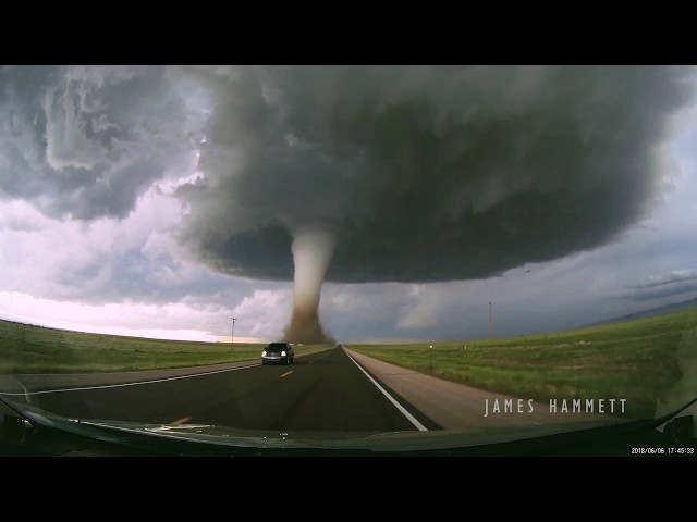 Tornado crosses highway near Laramie, Wyoming in 2018