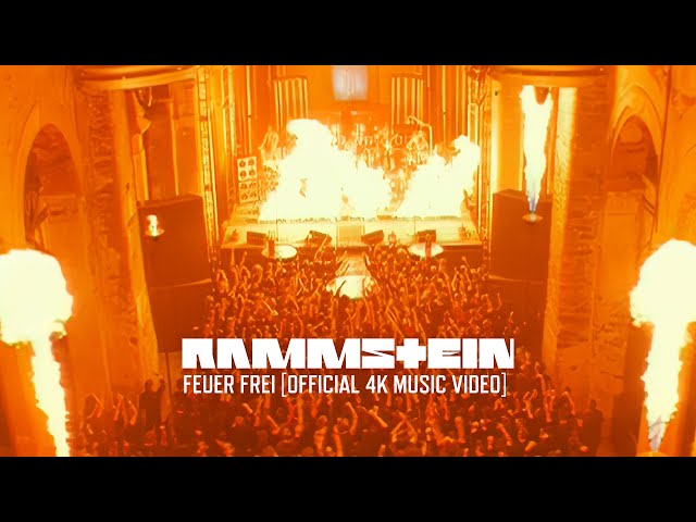 Rammstein performs Feuer Frei! in Prague official video